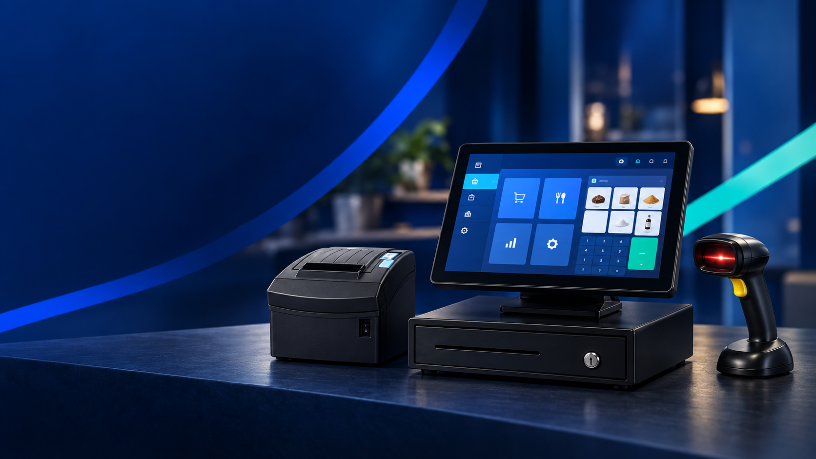 Punto de venta con impresora fiscal y scanner láser